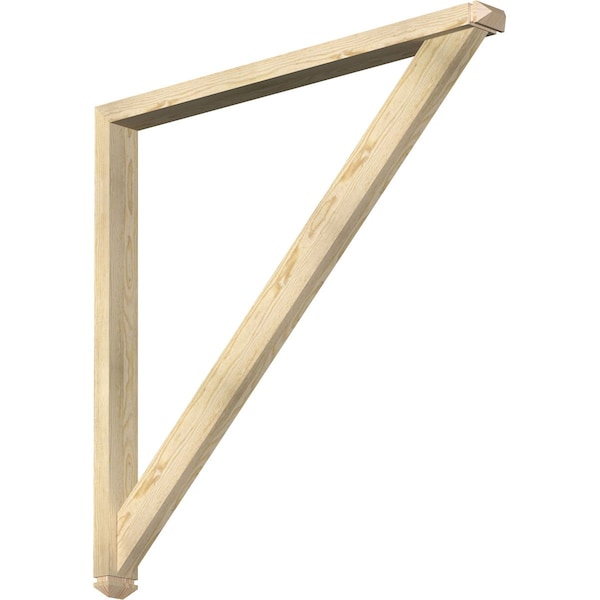 Ekena Millwork Traditional Arts and Crafts Rough Sawn Bracket w/ Offset Brace, Douglas Fir, 4"W x 48"D x 48"H BKT0402X48X48TRA03RDF - main